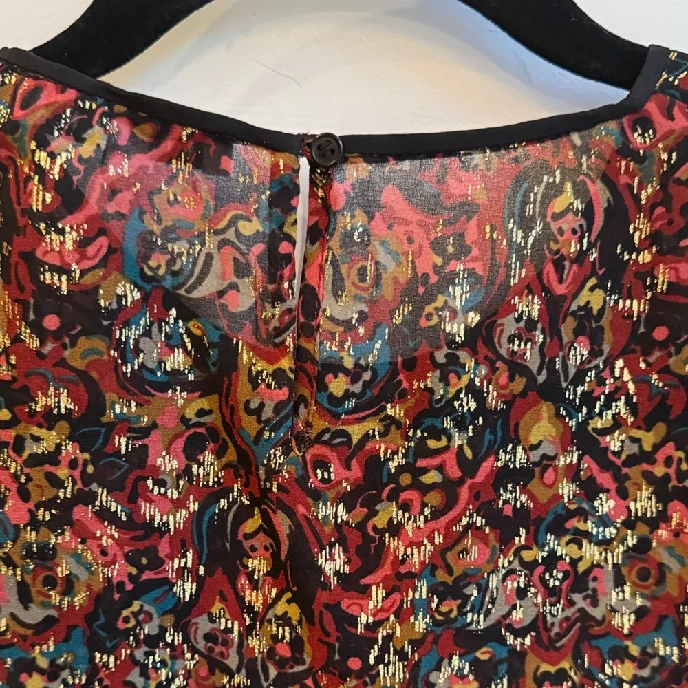 Sandro Red and Gold Patterned Top - Picture 4 of 4